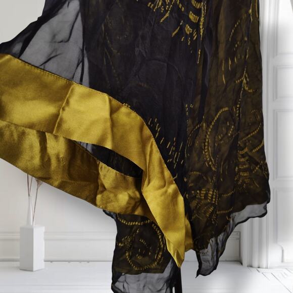 Citron Santa Monica Kimono Sleeve Top Size 4X Burnout Chiffon Phoenix Silk - Picture 10 of 16